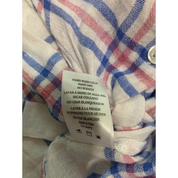 Rails for Girls Button Up Linen Top Size 10 Valerie Rasberry Azure White - Picture 5 of 9